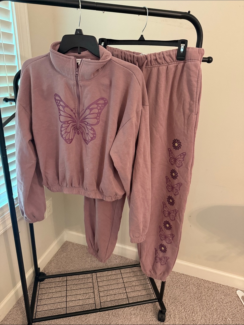 Celebrity Pink Mauve Butterfly Sweatshirt & Joggers Set